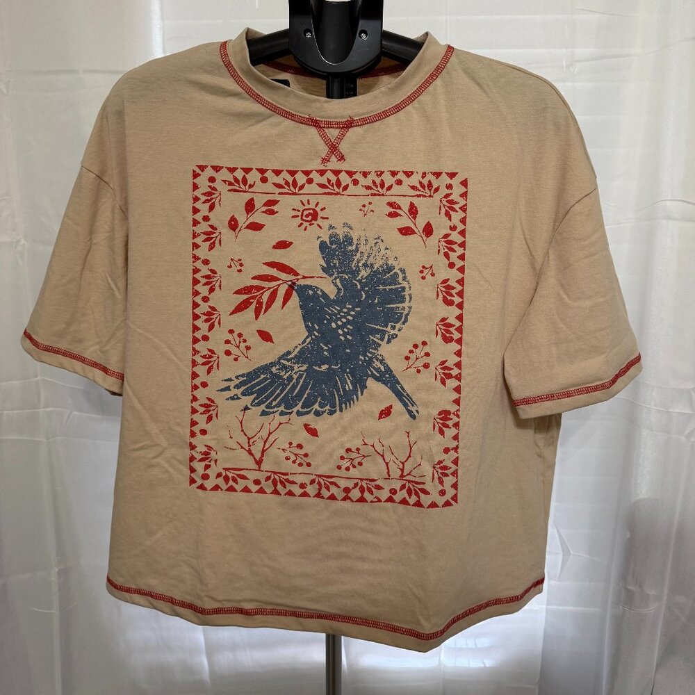 Shein Bohemela Casual  Oversized Short Sleeve Crew Neck T-Shirt Size L